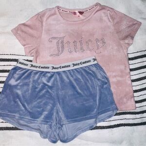 Juicy Couture Pink Top and Blue Bottom Set